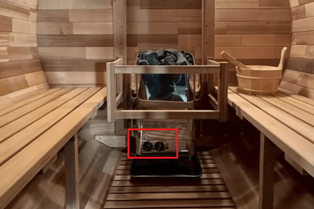 サウナストーブ本体のダイヤルで操作するタイプ