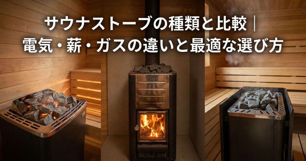 サウナストーブの種類と比較|電気・薪・ガスの違いと最適な選び方