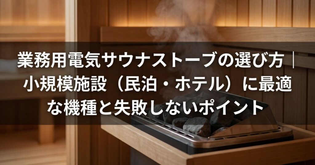 業務用電気サウナストーブの選び方｜小規模施設（民泊・ホテル）に最適な機種と失敗しないポイント