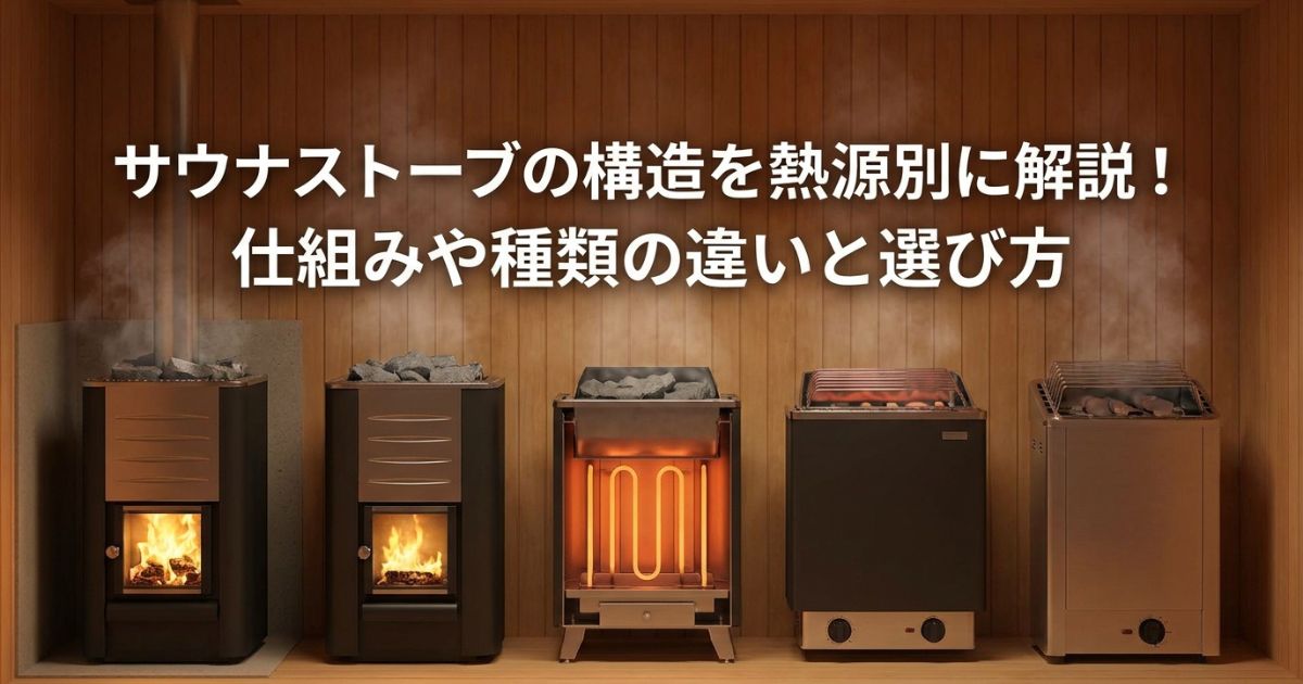 サウナストーブの構造を熱源別に解説！仕組みや種類の違いと選び方